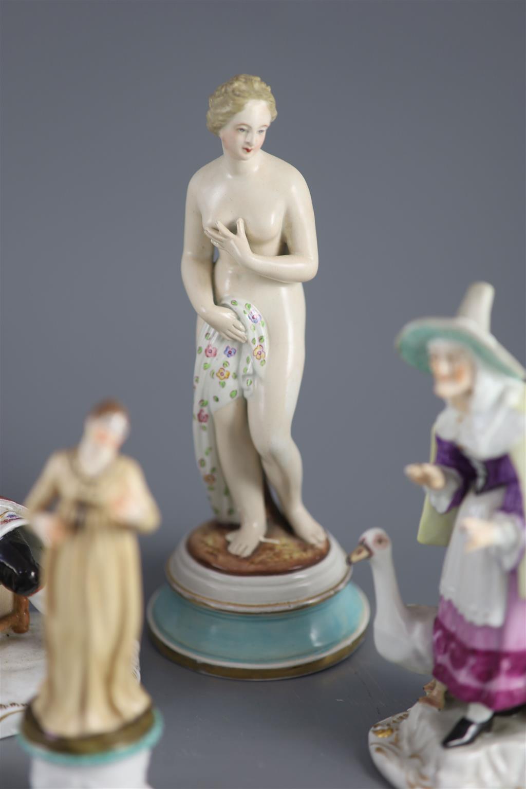 Seven assorted Continental porcelain figures,